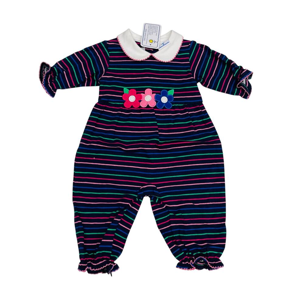 NWT Florence Eiseman 24M Stripe Knit Longall with Flowers